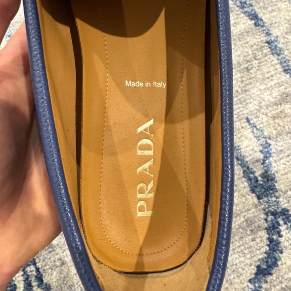 Men’s Saffiano Prada Loafers, Blue Leather, M13 - Picture 5 of 6